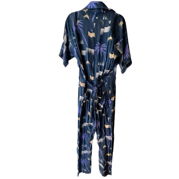 Paradised blue Apres beach jumpsuit zipper front size XS excellent condition - Picture 6 of 8